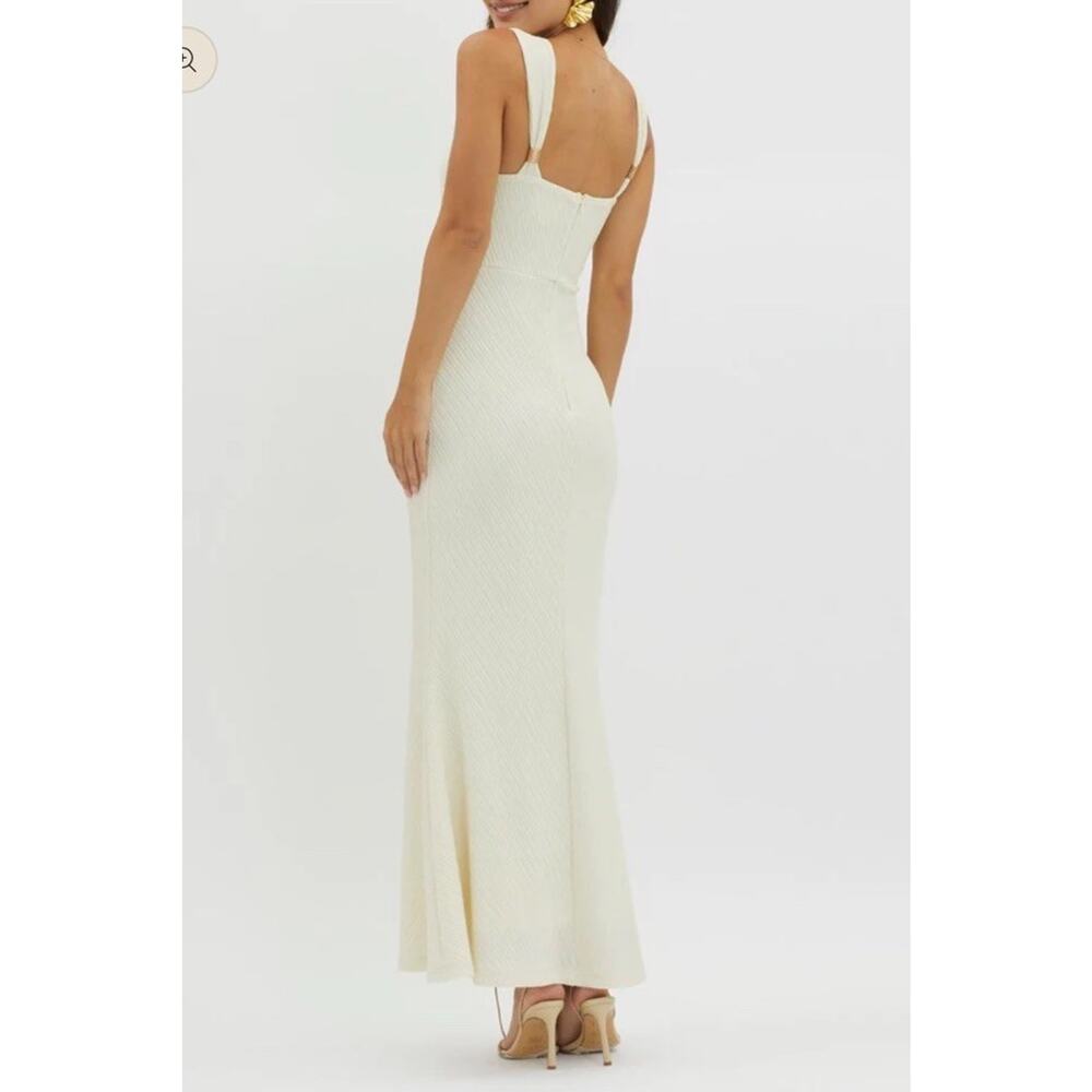 Here Comes The Sun Lux Feel Maxi Formal Dress Gold Details Size XL - Picture 2 of 10